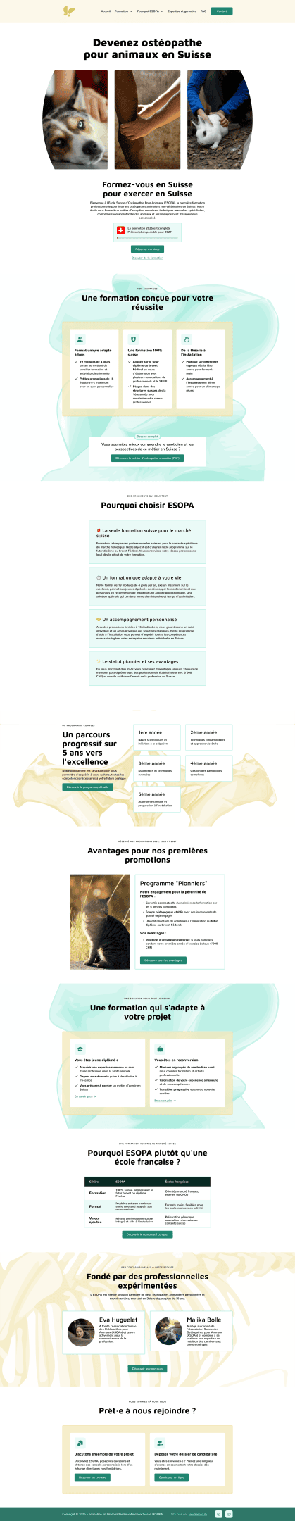 screenshot 2026 04 24 at 12 34 48 accueil formation en ostéopathie pour animaux suisse esopa